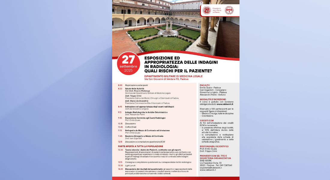 Clicca per accedere all'articolo Convegno Residenziale - Esposizione ed appropriatezza delle indagini in radiologia: quali rischi per il paziente?